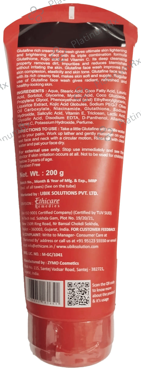 Glutafine Rich Creamy Face Wash 200gm
