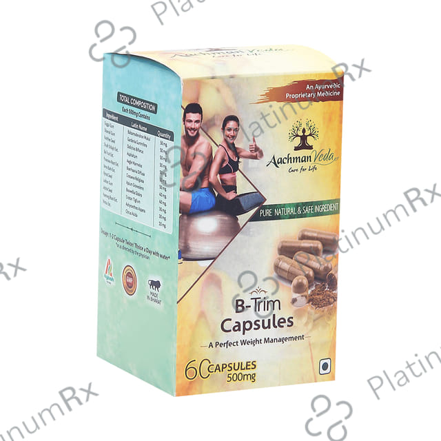 Aachman Veda A Perfect Weight Management B-Trim 500mg Capsule (60 Each) 1 Bottle