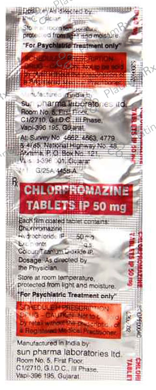 Chlorpromazine 50mg Tablet 10 Tablet Sun Pharma Industries