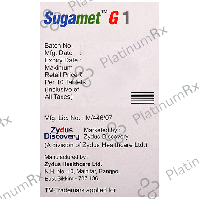 Sugamet G 1/500mg Tablet PR 10s