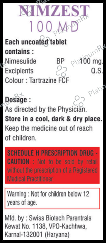 Nimzest 100mg Tablet MD