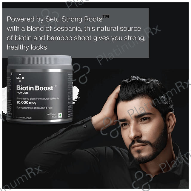 Setu Biotin Boost Powder for Hair, Skin & Nails Lemon