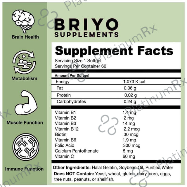 Briyo Vitamin B-Complex with Folic Acid & Vitamin C Softgel Capsule
