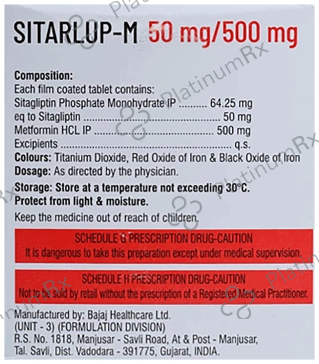 Sitarlup M 50/500mg Tablet 15s