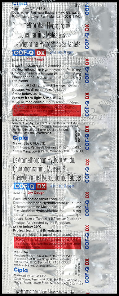 Cof Q DX 5/2/10mg Tablet 10s