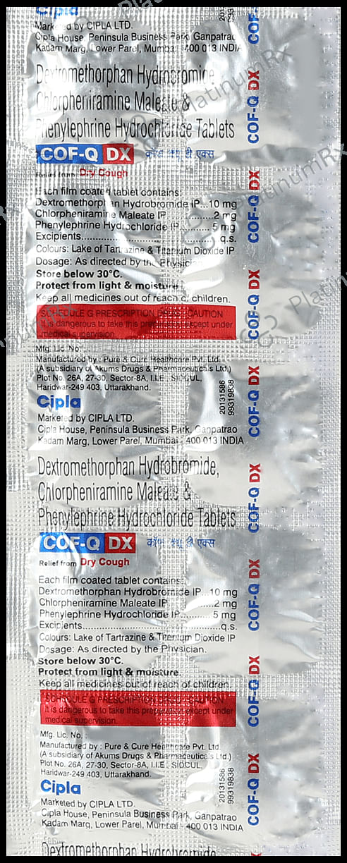 Cof Q DX 5/2/10mg Tablet 10s