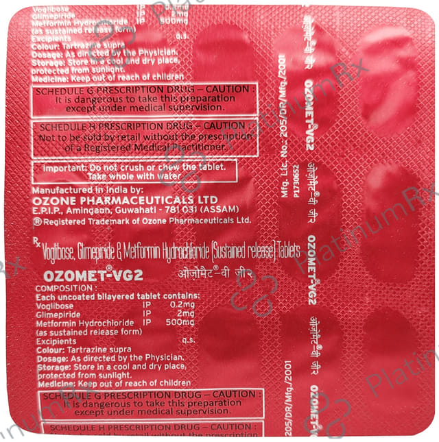 Ozomet VG 2/500/0.2mg Tablet SR 15s