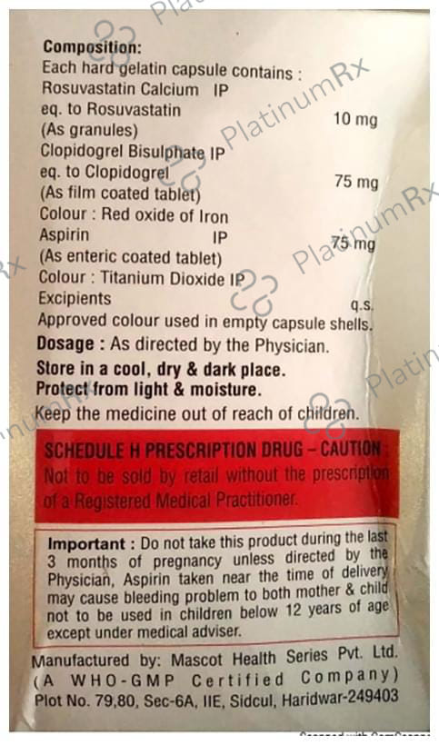 Rosucia Gold 75/75/10mg Capsule 30s