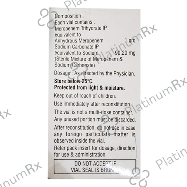 Merotec 1000mg Injection 1 Injection Zuventus Health Ltd