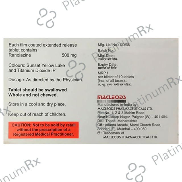 Rolazin 500mg Tablet ER 10s
