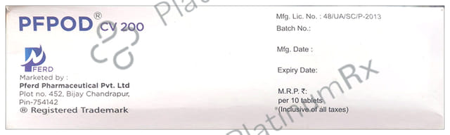 Pfpod CV 200/125mg Tablet 10s