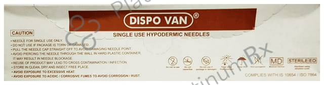 Dispovan Needle 100 X (26g x 12.7mm)