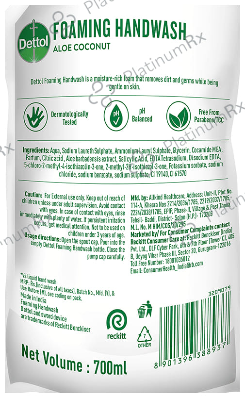 Dettol Aloe Coconut Refill Foaming Handwash