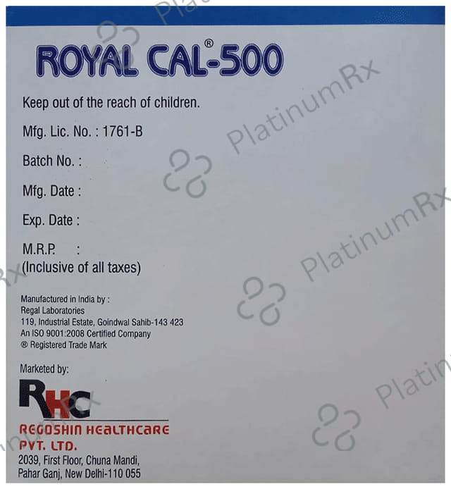 Royal Cal 500mg Tablet 15s