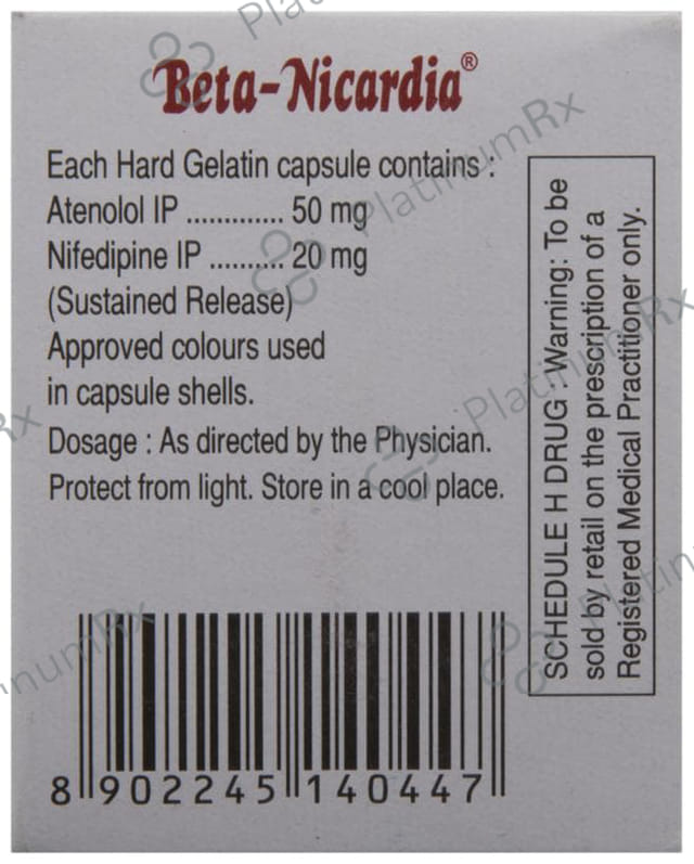 Beta Nicardia 50/20mg Capsule SR 10s