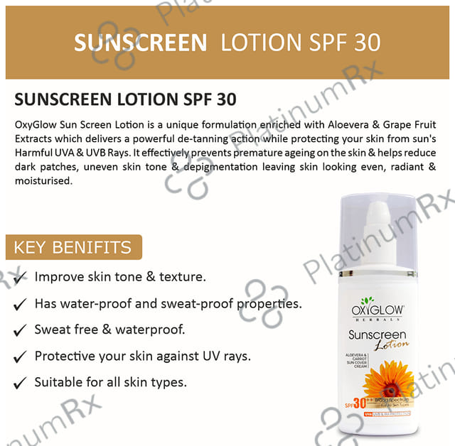 Oxyglow Herbals Sunscreen SPF 30++ Lotion 100ml