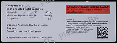 Gli-M 80/500mg Tablet 10s