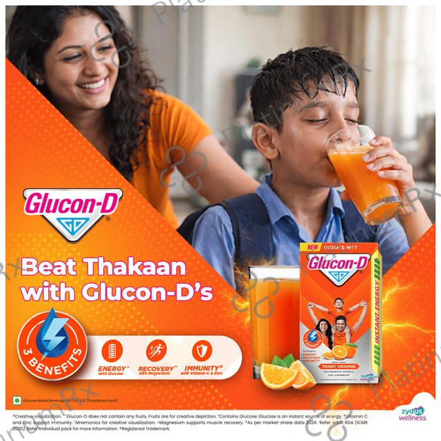 Glucon D Instant Energy Tangy Orange Flavour Powder 400gm
