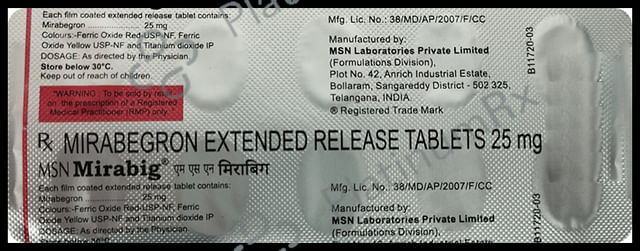 MSN Mirabig 25mg Tablet ER 10s