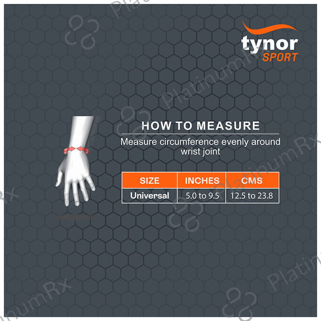 Tynor Wrist Support with Thumb Loop (Neo) Universal Orange & Black