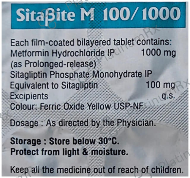 Sitabite M 100mg/1000mg Tablet SR