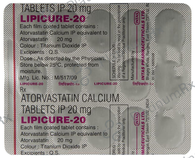 Lipicure 20mg Tablet 15s