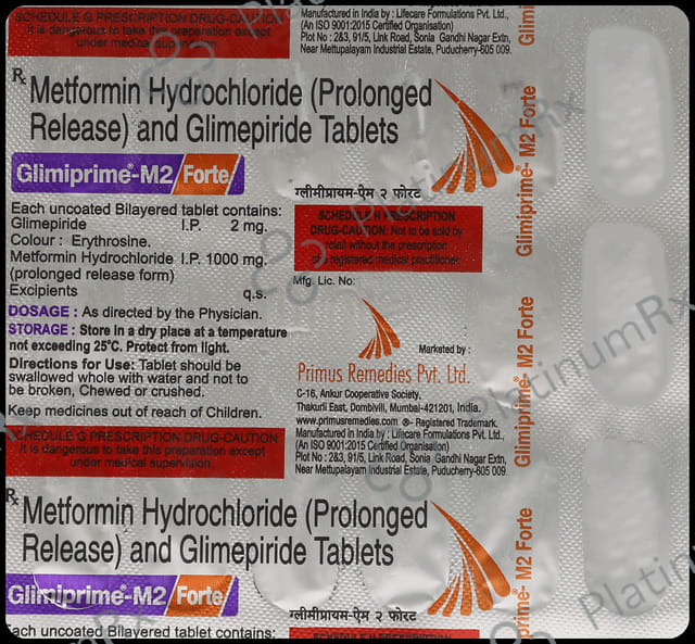 Glimiprime M 2/1000mg Forte Tablet 10s