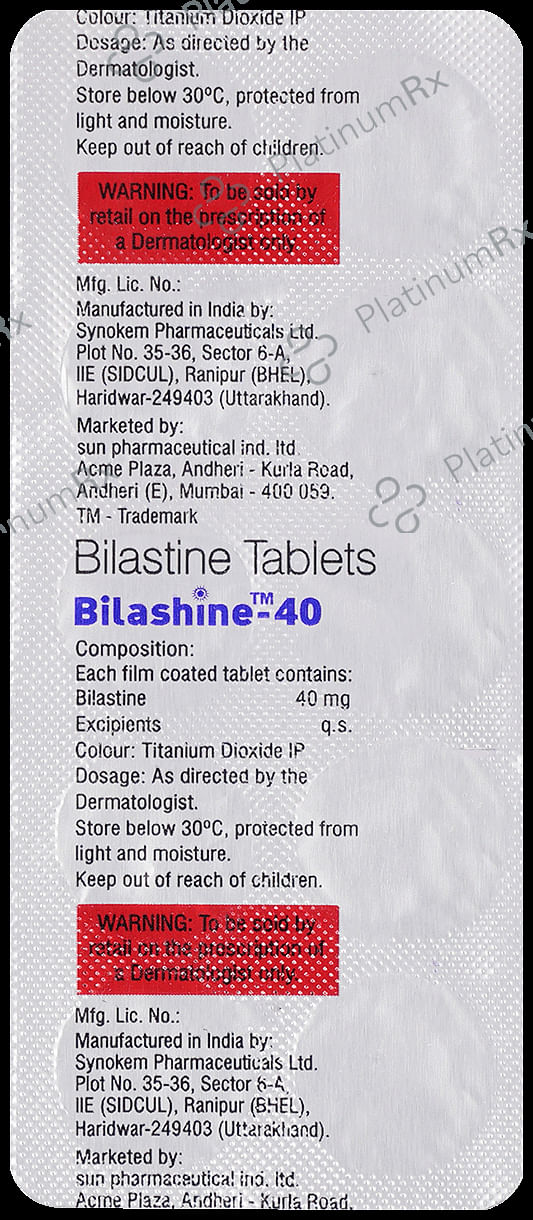 Bilashine 40mg Tablet 10s