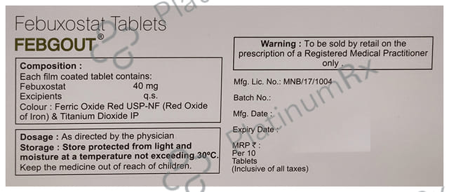 Febgout 40mg Tablet