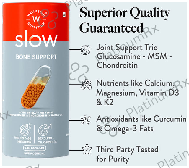 Wellbeing Nutrition Slow Bone Support with Collagen, Hyaluronic Acid & Resveratrol - Capsule