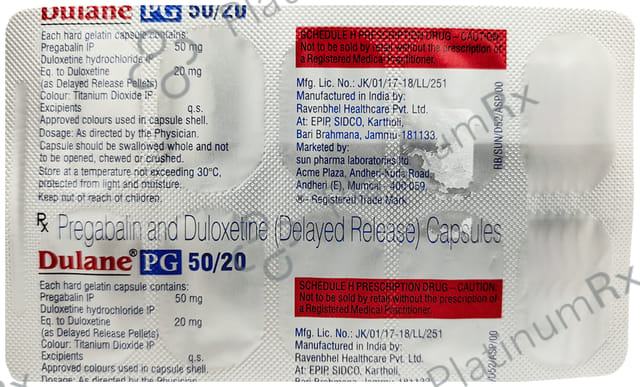 Dulane PG 50/20mg Capsule 10s