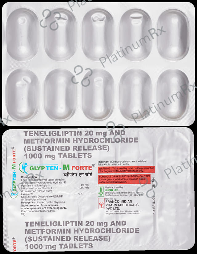 Glypten M Forte 1000/20mg Tablet 10s