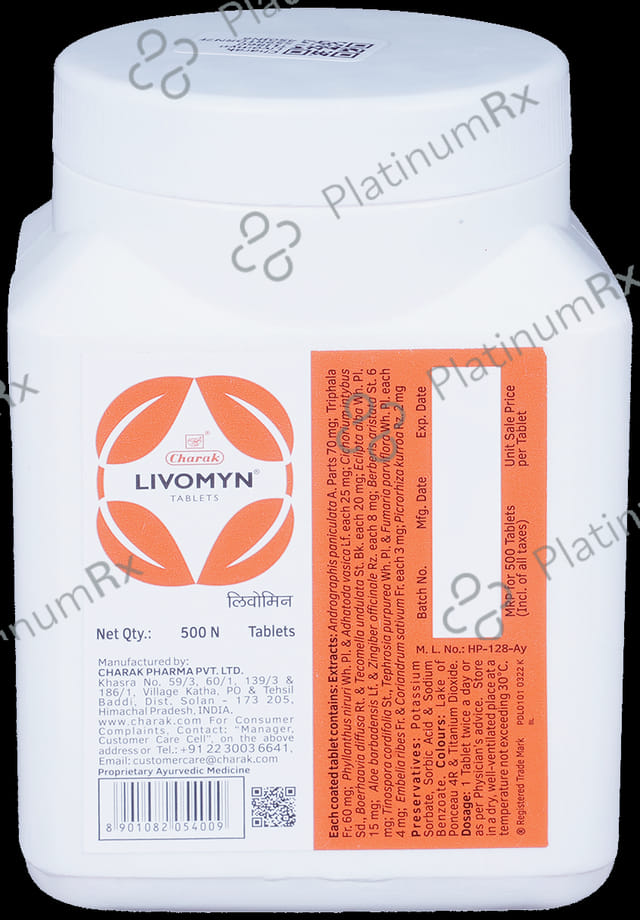 Charak Livomyn Tablet - For Liver Support, Protection & Detoxification