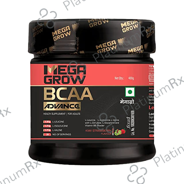 Megagrow BCAA Advance Supplement Powder for Fast Recovery & Muscle Growth Kiwi Strawberry