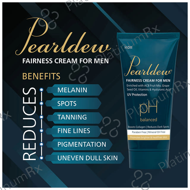 Pearldew pH Balanced Fairness Cream for Men (50gm Each) 4 Tubes
