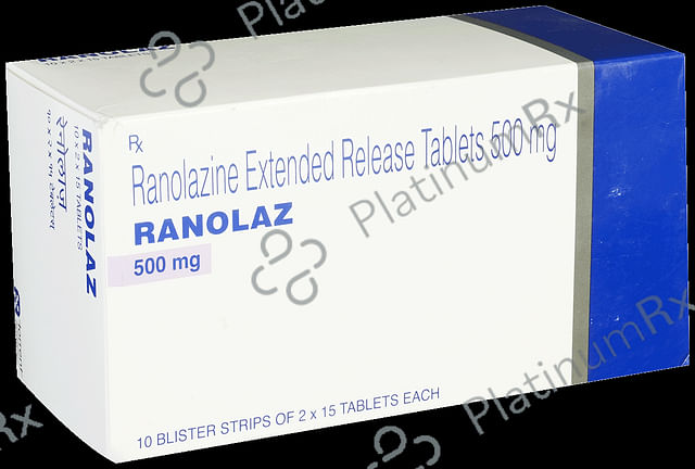 Ranolaz 500mg Tablet ER 15s