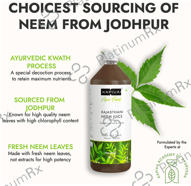 Kapiva Neem Juice - Supports Skin & Hair Health - Helps Boost Immunity & Fight Infections