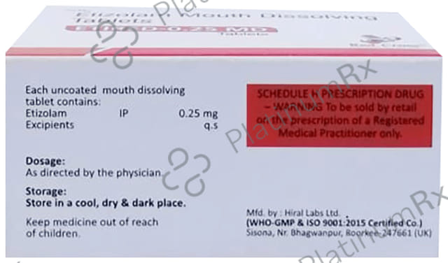 Etired 0.25mg MD Tablet 0s