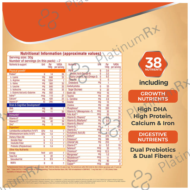 Groviva Child Nutrition for Physical Growth, Brain Development & Immunity Flavour Strawberry Powder 200gm