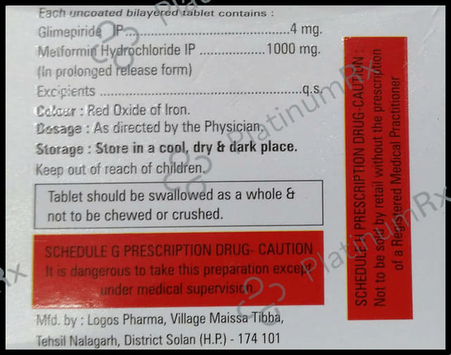 Endoformin G Forte 4/1000mg Tablet PR 10s