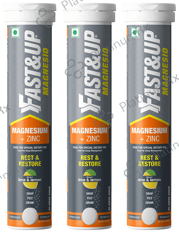 Fast&Up Magnesio with Magnesium & Zinc for Muscle Health - Flavour Lemon and Lime Effervescent Tablet 60 Effervescent