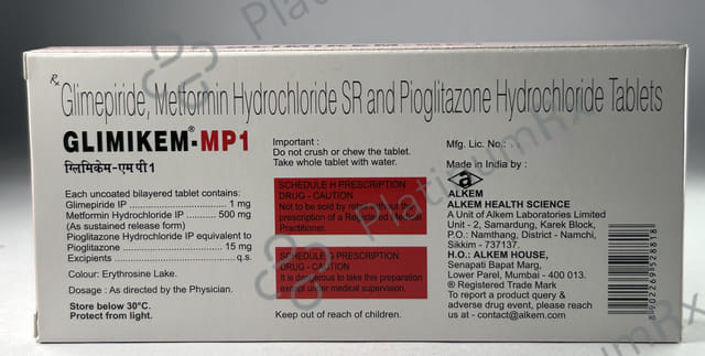 Glimikem MP 1/500/15mg Tablet 15s