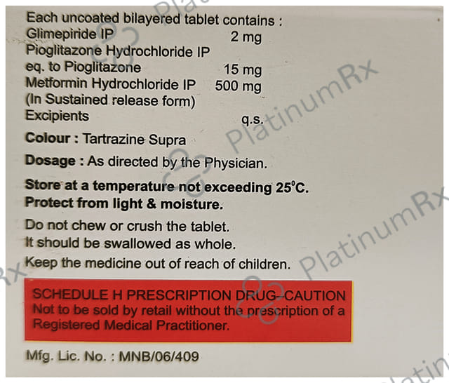 Acmeglim MP 2/15mg Tablet SR 10s