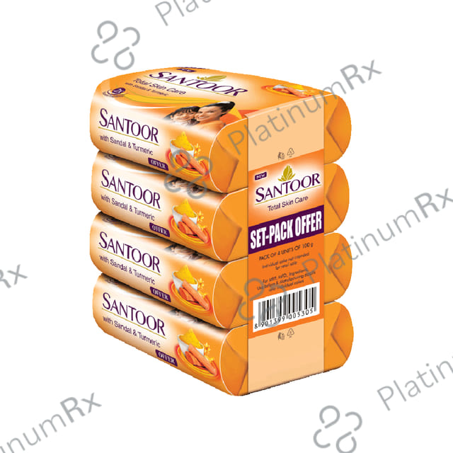 Santoor Total Skin Care with Sandal & Turmeric Soap (100gm Each)