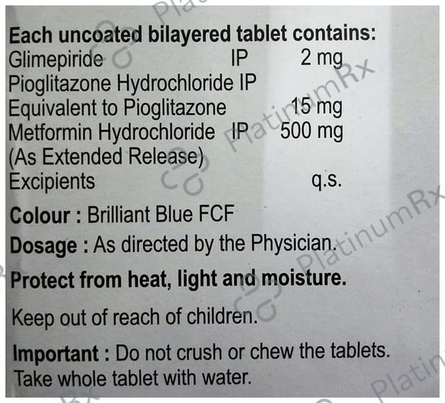 Prichek GMP 2/500/15mg Tablet ER 15s