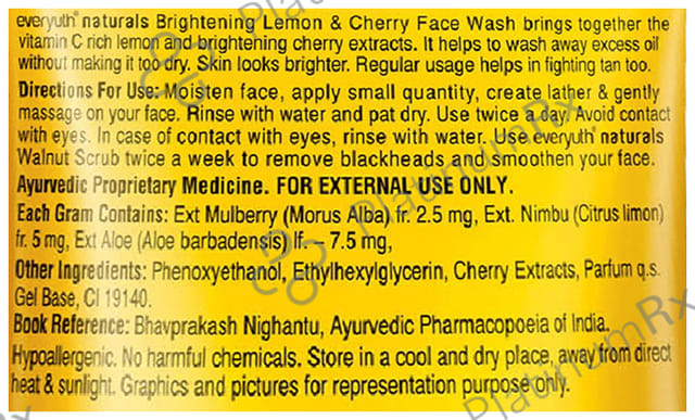 Everyuth Naturals Brightening Lemon & Cherry Face Wash 150 gm