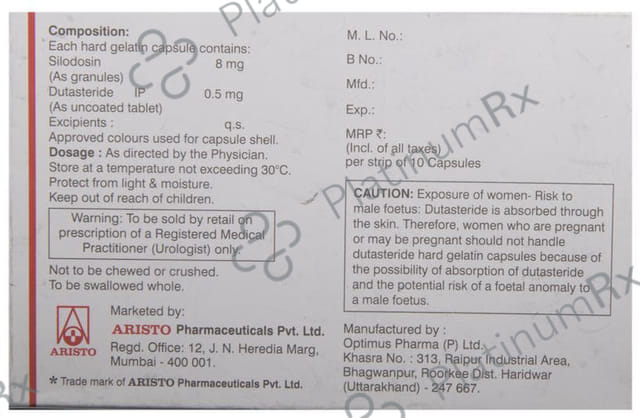 Prostagard D 8/0.5mg Capsule 10s