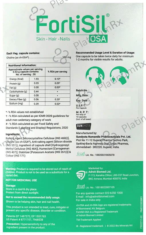 Fortisil OSA Veg Capsule 30s