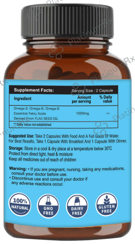 Walpar Flaxseed Oil 1000mg Hard Gelatin Capsule