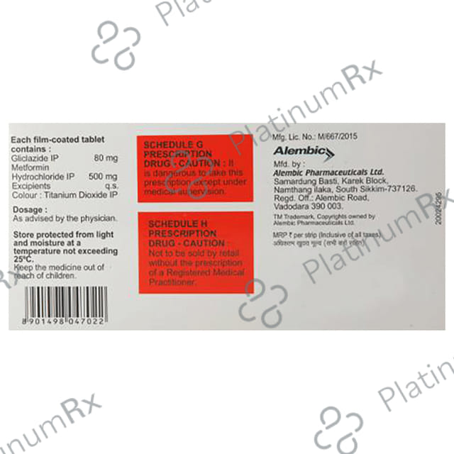 GLZ Plus 80/500mg Tablet 15s